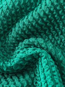 Swim Basics Women V-Neck Textured Fabric Bikini Set For Summer Beach Vacation - Teal Blue - View 6