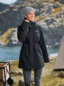 In My Nature 女士休闲前拉链连帽户外夹克，秋季 - 黑色 - 查看 9