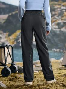 In My Nature In My Nature Women's Casual Letter Print Drawstring Waist Hiking Pants For Winter