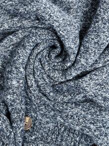 SHEIN LUNE 大码女式高领蝙蝠袖长袖纽扣设计宽松休闲毛衣套头衫，秋冬