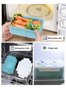 SHEIN 1Pc Cute Lunch Box ,1300ml Leak Proof Lunch Box Containers For Kids,AdultsSchool Supplies,Back To School - Blue - View 9