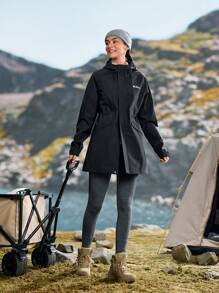 In My Nature 女士休闲前拉链连帽户外夹克，秋季 - 黑色 - 查看 10