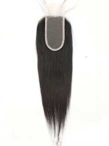 2x6 透明蕾丝闭合人发，带婴儿头发，直发，深中分直发闭合人发，自然发际线，女性预拔 - Natural Black - 查看 2