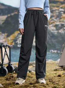 In My Nature In My Nature Women's Casual Letter Print Drawstring Waist Hiking Pants For Winter