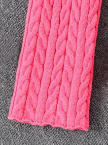 2 件套：Tween Girl 女童鹿绒针织套头衫 + 阔腿毛衣裤，休闲韩版，适合户外，秋冬 - 玫紅色 - 查看 3