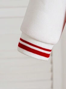 SHEIN Baby Boy Casual Daily Sports Street Fashion Fun Letter Embroidered Patch Baseball Jacket Long Sleeve, Suitable For Autumn/Winter, Baby Boy Jackets, Infant Jacket, Baby Boy Cardigan, Toddler Jackets, Jersey For Baby Boy