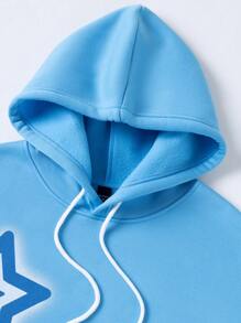 PAVTROS Manfinity Streetrush Men's Star Pattern Thermal Lined Hoodie Sweatshirt,Fall And Winter Men Clothes,Men's Casual Blue Star Sweatshirt, Boyfriend Gift - Baby Blue - View 5