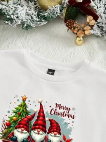 Manfinity RebelGame Áo nỉ chui đầu cổ tròn dáng rộng, vai trễ dành cho nam, màu trắng, dành cho mùa thu đông, Giáng sinh - trắng - Xem 3