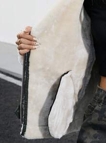 EMERY ROSE Kurtka termiczna z długim rękawem i kontrastowym wykończeniem, zapinana na zamek błyskawiczny, jesień/zima - Oliwkowy zielony - Zobacz 8