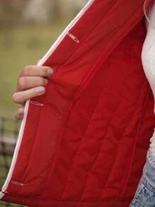 EMERY ROSE Women Casual Quilted Red Long Sleeve Jacket For Winter Clothes For New Year Clothes Fall Cloth For Women - Red - View 6