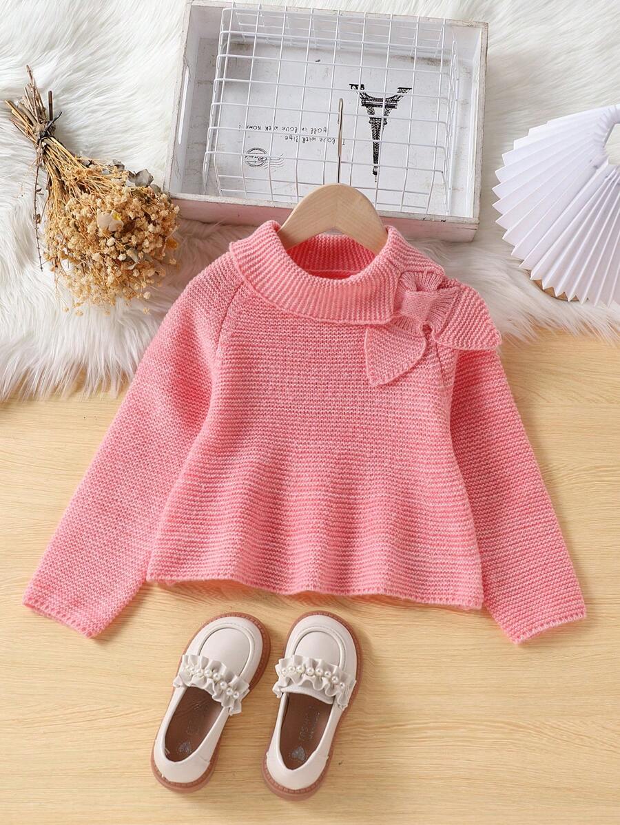 SHEIN 年轻女孩复古花卉印花高领荷叶边下摆毛衣，黄色粗针织套头衫，适合秋季