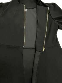 EMERY ROSE Chaqueta informal de unicolor de manga larga para talla grande, otoño