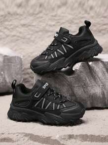 Classic Children's Outdoor Hiking Shoes, Slip-Resistant And Wear-Resistant TPR Sole, Adjustable Hook And Loop, Easy To Put On And Take Off, Classic Color Scheme, Fashionable And Versatile, Suitable For Snow, Outdoor Activities, And Hiking, Autumn/Winter - Multicolor - View 6