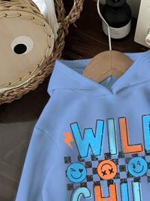 SHEIN 1 pieza Sudadera de bebé niño suave de punto con capucha, informal y gruesa, adecuada para otoño