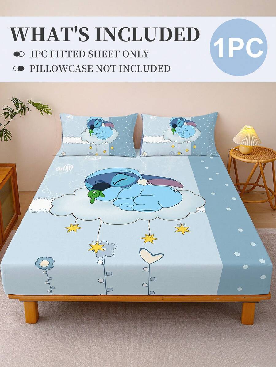 1pc Stitch Fitted Sheet, Matress Cover, Lilo & Stitch, Christmas
