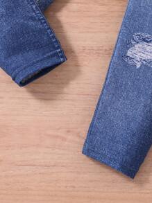 Young Girl Leopard Print Heart Graphic T-Shirt And Pants Set - Pink - View 7