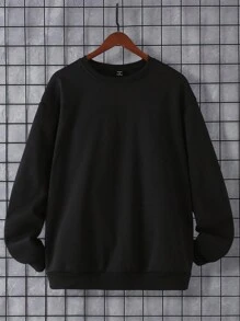 1pc Men's Fashionable Casual Street Wear Letter Print Fleece Crew Neck Sweatshirt, Autumn/Winter