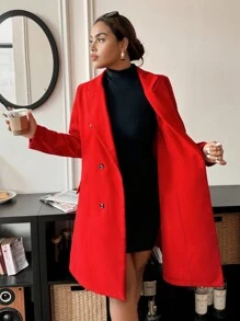 Calvaya 大码女式简约纯色宽松翻领外套，适合新年服装