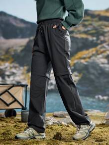 In My Nature Pantalones de senderismo para mujer de unicolor casual con cordón en la cintura y tobillo atado
