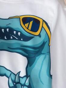 Juego de 6 piezas de ropa deportiva casual para niños pequeños con estampados de oso, dinosaurio y excavadora de dibujos animados, que incluye sudadera y pantalones, adecuado para uso diario, escuela, viajes, deportes, primavera y otoño