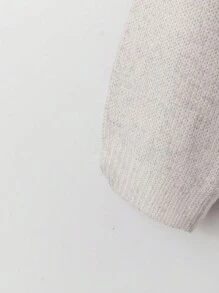 Linhara Plus Size Fall Crew Neck Long Sleeve Maple Pattern Casual Sweater, For Winter Knit Pullover - Apricot - View 5