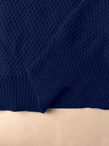 Cárdigan de talla grande de unicolor con bolsillos dobles, informal para otoño/invierno