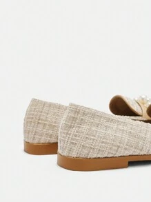 CUCCOO BIZCHIC 新款英伦风平底乐福鞋休闲方头女士平底鞋新年假期 - 杏色 - 查看 8