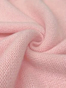 Áo len chui đầu rộng rãi cổ chữ V, ấm áp và thanh lịch, dài tay dành cho nữ, mùa thu/đông - Hồng - Xem 3