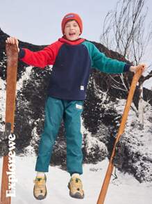 SHEIN 青少年男童冬季抓绒撞色插肩袖卫衣 - 彩色 - 查看 7