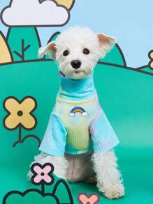 PETSIN Tie-Dye Rainbow Pet Warm Stretch T-shirt