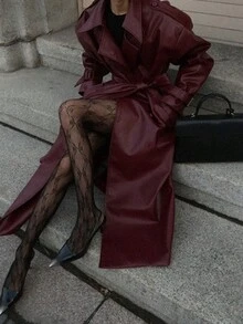 DAZY 女士蕾丝蝴蝶结黑色连裤袜 - 黑色 - 查看 5