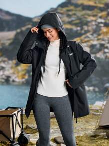 In My Nature 女士休闲前拉链连帽户外夹克，秋季 - 黑色 - 查看 4
