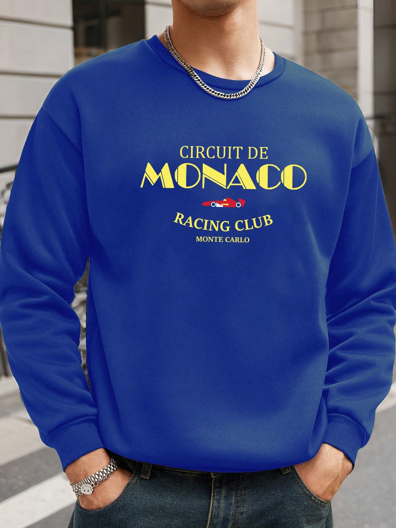 Manfinity Dauomo Men's Casual Letter Print Crew Neck Long Sleeve Sweatshirt, Fall