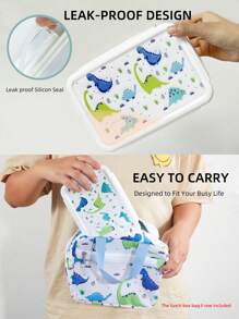 SHEIN 1Pc Cute Lunch Box ,1300ml Leak Proof Lunch Box Containers For Kids,AdultsSchool Supplies,Back To School - Blue - View 8