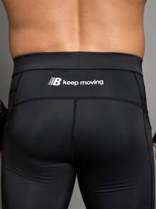 Manfinity Sport Corelite 纯色弹力腰带运动骑行短裤，夏季黑色短裤 - 黑色 - 查看 4