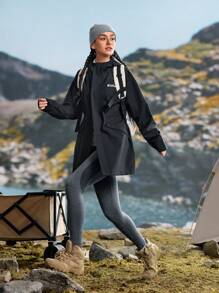 In My Nature 女士休闲前拉链连帽户外夹克，秋季 - 黑色 - 查看 5