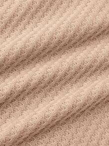 Manfinity Roughcore Moletom masculino simples com capuz de manga comprida e cor sólida, uso diário casual - Caqui - Ver 3