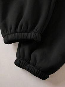 Flirla Conjunto deportivo de mujer de talla grande de sudadera de cuello redondo y pantalón de chándal con estampado de la letra Milán, de estilo casual y moda