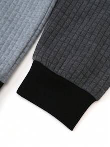 Manfinity Homme Sudadera informal con capucha y manga raglán de color contrastante con cordón ajustable para hombres talla grande para otoño, Sudadera con capucha de manga larga para salir, para regalos a amigos, esposo, novio - Multicolor - Ver 4