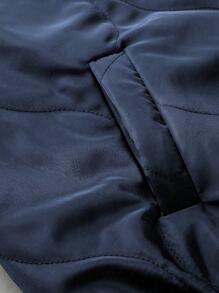 SHEIN LUNE Plus Size Minimalist Warm Hooded Zip-Up Padded Jacket, Suitable For Winter