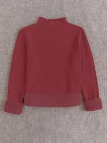 SHEIN Unity Turtleneck Sla Trim Pullover Top, Herfst/Winter Nieuwe Dikke Thermische Gevoerde, Vormvaste Lange Mouw