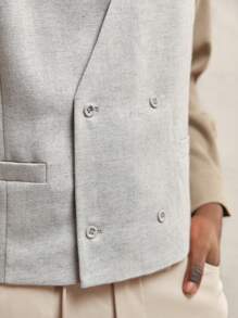 AKNOTIC Business Casual 男士修身休闲无袖前开西装背心，适合日常穿着