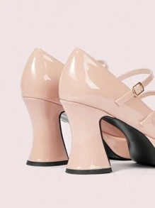 CUCCOO DOLLMOD Women's Black High Heel Waterproof Platform Mary Jane Shoes, Cute & Elevated Style New Year Holiday Valentines