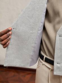 AKNOTIC Business Casual 男士修身休闲无袖前开西装背心，适合日常穿着