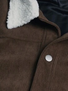 Manfinity Homme Chaqueta larga de mangas con cremallera frontal y forro térmico para hombre de talla grande, chaqueta casual de invierno para salir, regalo para amigos, esposo o novio