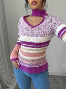 Chiquease 女士花卉雪纺不对称下摆长袖套头衫