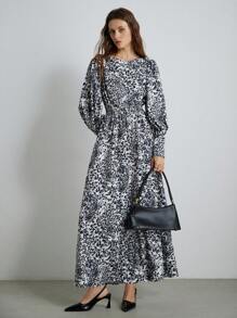 Aveloria Modichic Elegant Vintage Gather Waist Exaggerated Puff Sleeve Long Sleeve Dress For Women Dresses For Women Elegant 
