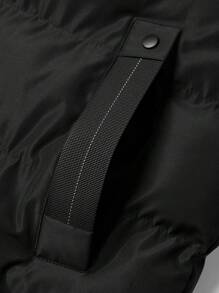 Manfinity Homme Men's Plain And Simple Mid-Length Padded Coat For Daily Wear - Black - View 5