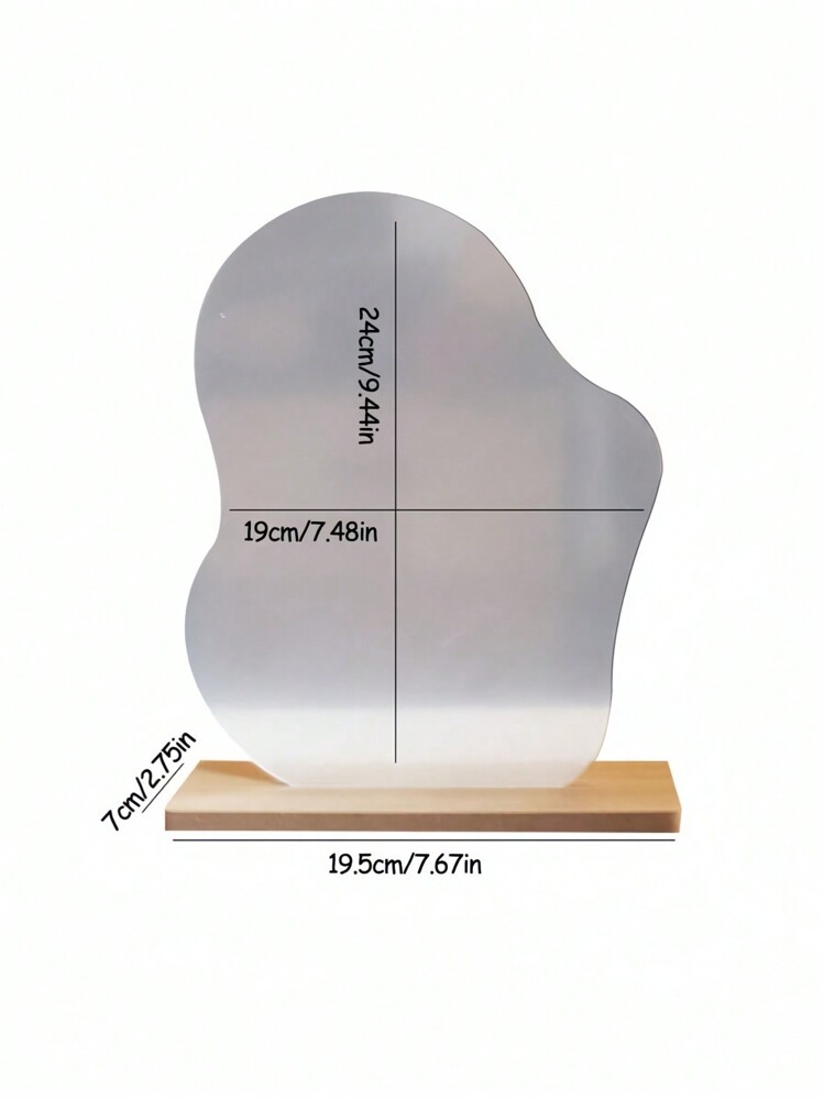 1 件独特的不对称云形亚克力化妆镜 - 非常适合梳妆台、宿舍和书桌装饰 - 为您的空间增添时尚和实用的元素 - 用这款别致现代的装饰品提升您的日常美容体验！家居浴室装饰 夏季化妆品收纳盒 浴室配件 - 白色 - 查看 2