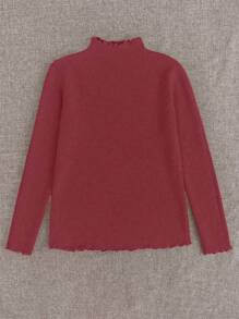 SHEIN Unity Turtleneck Sla Trim Pullover Top, Herfst/Winter Nieuwe Dikke Thermische Gevoerde, Vormvaste Lange Mouw